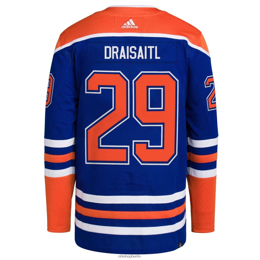 Männer NHL Edmonton Oilers Leon Draisaitl adidas Royal Home Primegreen Authentisches Profispieler-Trikot Kleidung BF680T505