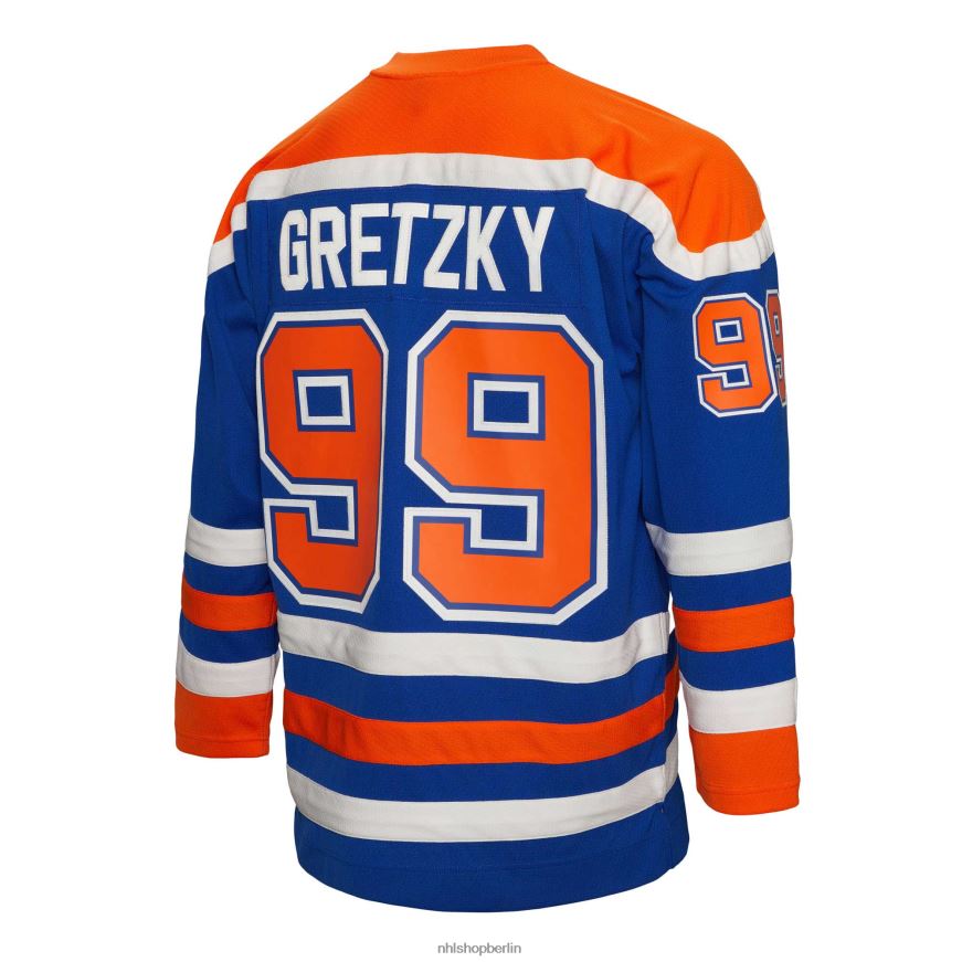 Männer NHL Edmonton Oilers Wayne Gretzky Mitchell  Ness Royal 1986 Blue Line Player-Trikot Kleidung BF680T135