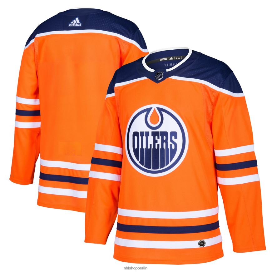 Männer NHL Edmonton Oilers adidas Orange Home Authentic Blank Trikot Kleidung BF680T565