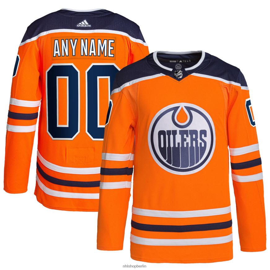 Männer NHL Edmonton Oilers adidas Orange Home Authentic Pro Custom Trikot Kleidung BF680T2039