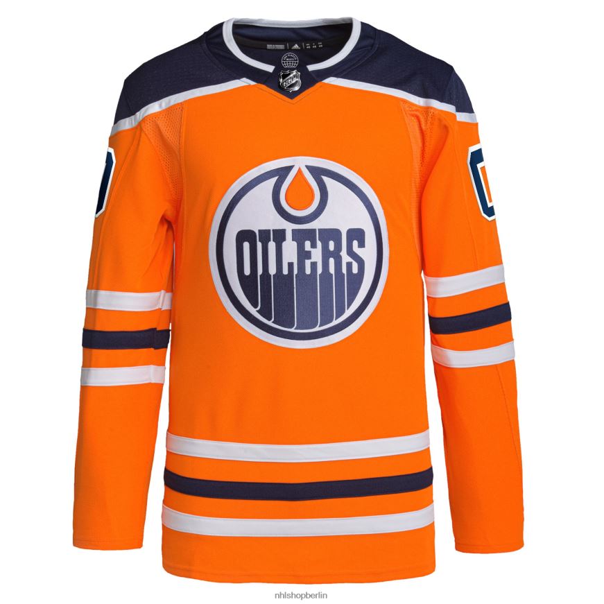 Männer NHL Edmonton Oilers adidas Orange Home Authentic Pro Custom Trikot Kleidung BF680T2039