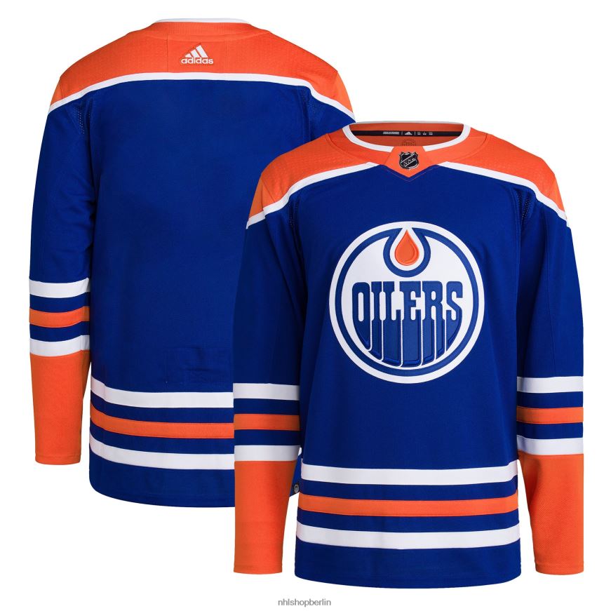 Männer NHL Edmonton Oilers adidas Royal Home Primegreen Authentic Pro Blank Trikot Kleidung BF680T1270