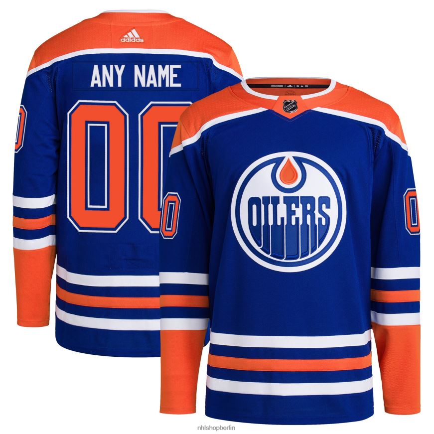 Männer NHL Edmonton Oilers adidas Royal Home Primegreen Authentic Pro Custom Trikot Kleidung BF680T2010