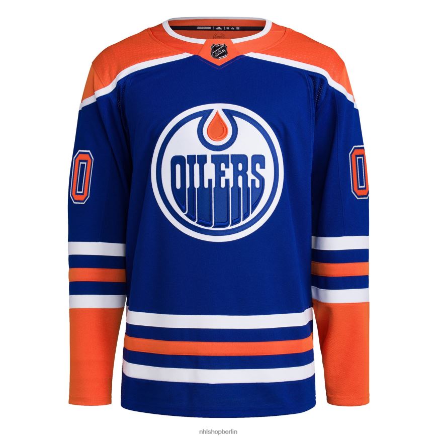 Männer NHL Edmonton Oilers adidas Royal Home Primegreen Authentic Pro Custom Trikot Kleidung BF680T2010