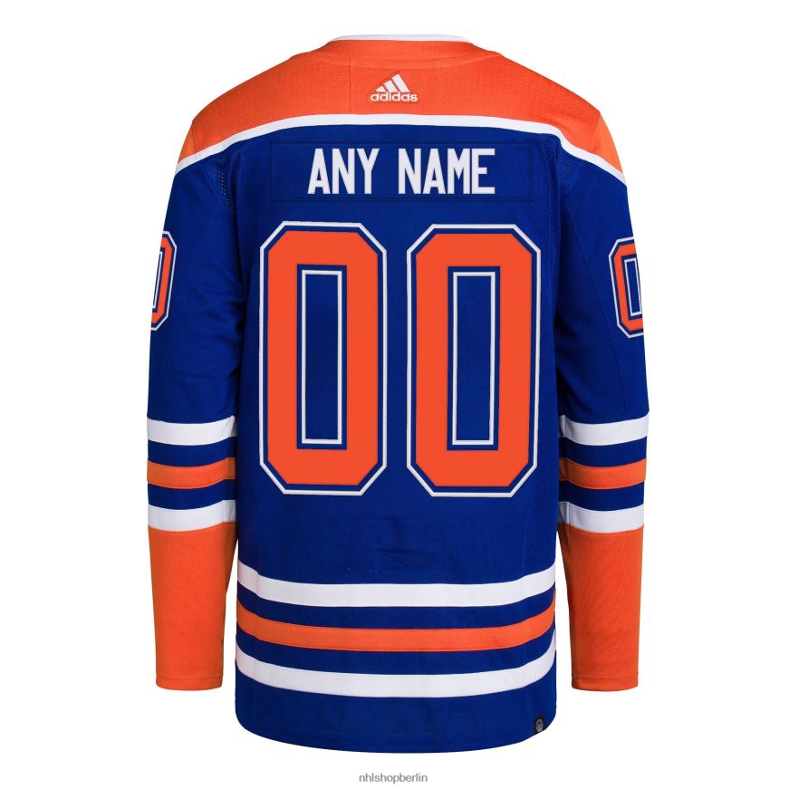 Männer NHL Edmonton Oilers adidas Royal Home Primegreen Authentic Pro Custom Trikot Kleidung BF680T2010