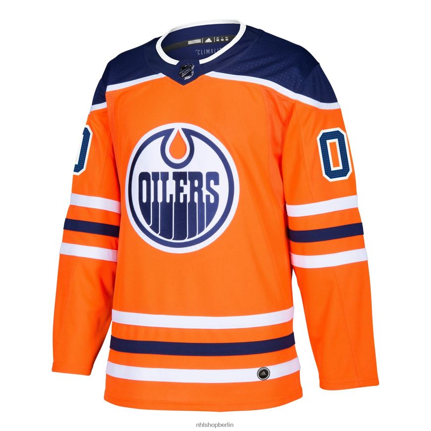 Männer NHL Edmonton Oilers adidas orange authentisches individuelles Trikot Kleidung BF680T2404