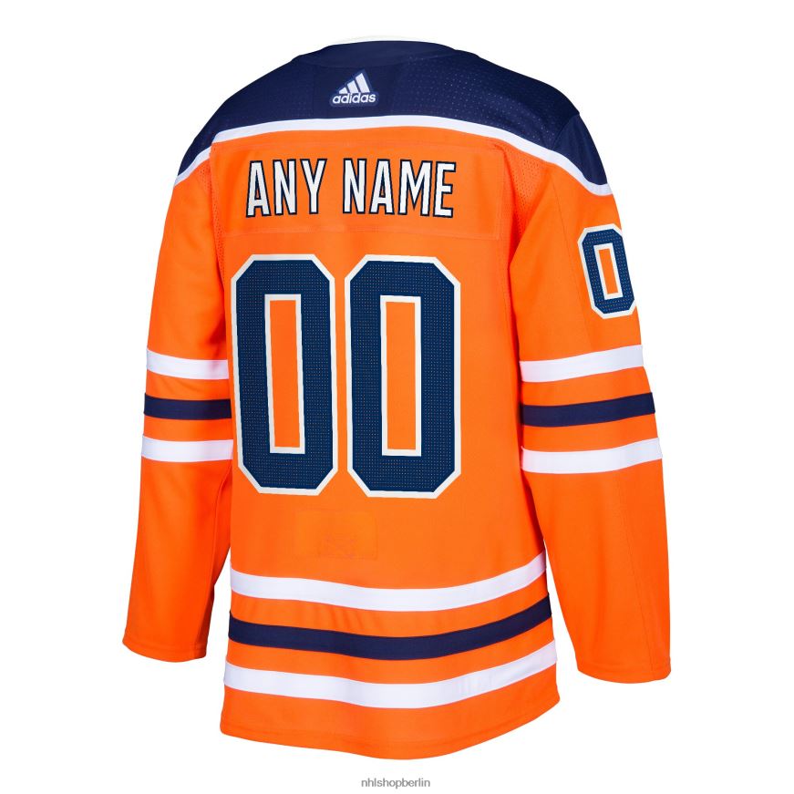 Männer NHL Edmonton Oilers adidas orange authentisches individuelles Trikot Kleidung BF680T2404