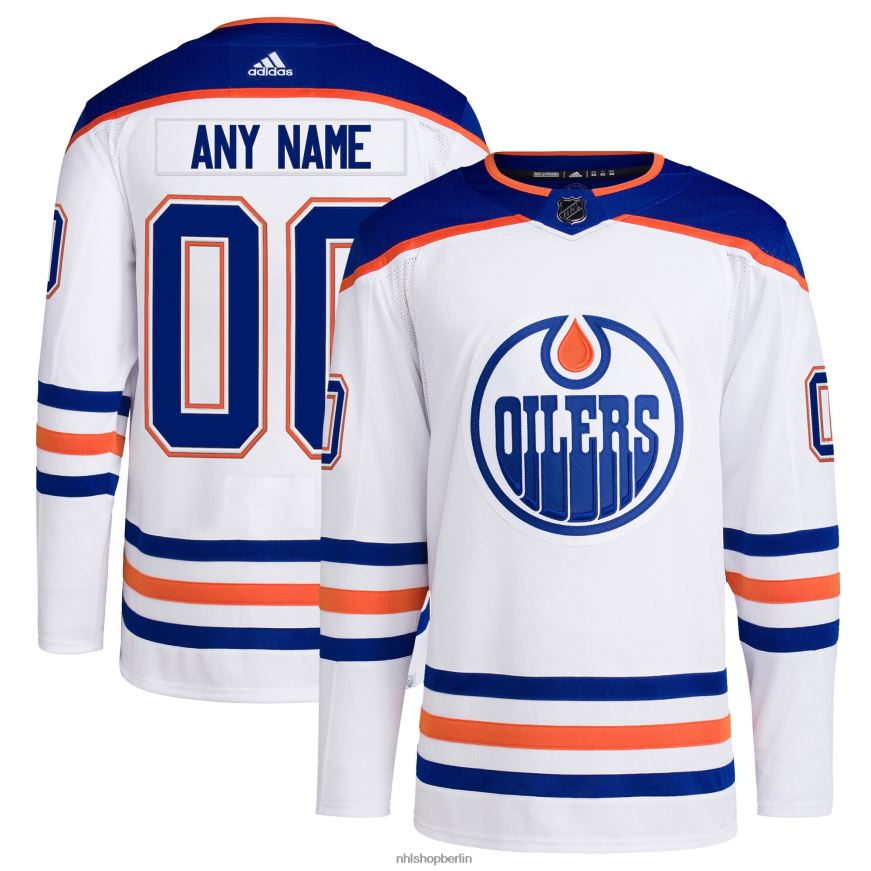 Männer NHL Edmonton Oilers adidas weißes Away Primegreen Authentic Pro Custom-Trikot Kleidung BF680T2081