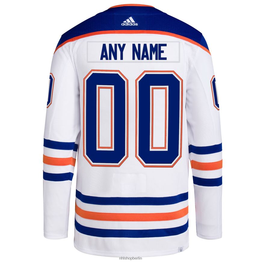 Männer NHL Edmonton Oilers adidas weißes Away Primegreen Authentic Pro Custom-Trikot Kleidung BF680T2081