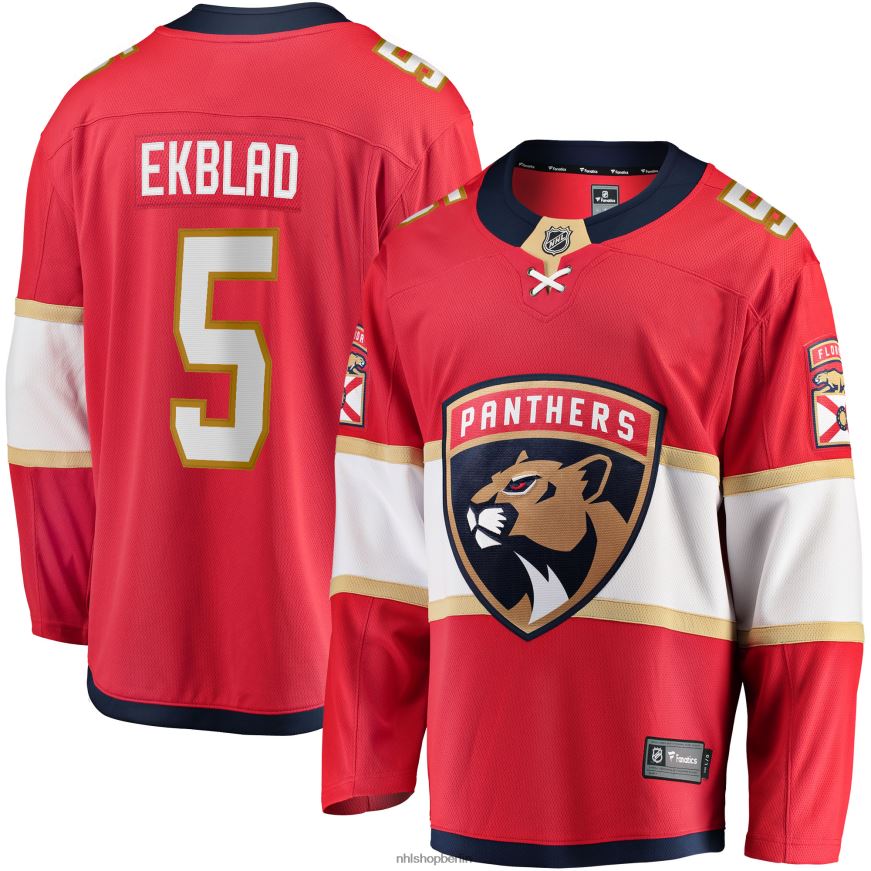 Männer NHL Florida Panthers Aaron Ekblad Fanatics-gebrandetes rotes Heimmannschafts-Abtrünnigen-Spielertrikot Kleidung BF680T2268