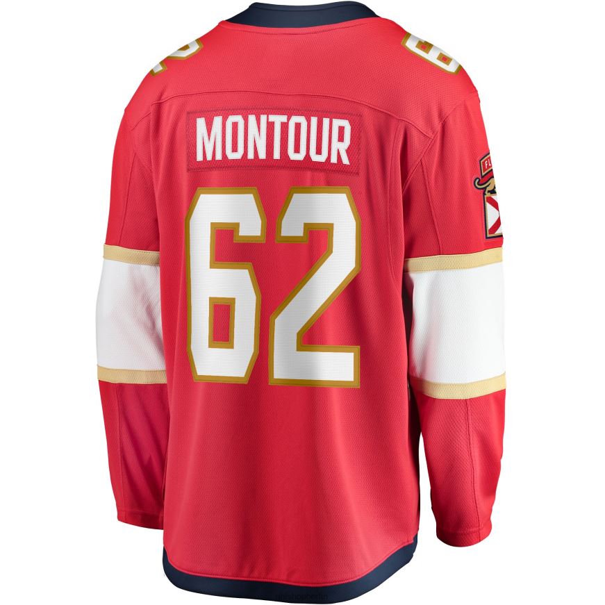 Männer NHL Florida Panthers Brandon Montour Fanatics-gebrandetes rotes Home-Breakaway-Spielertrikot Kleidung BF680T1928