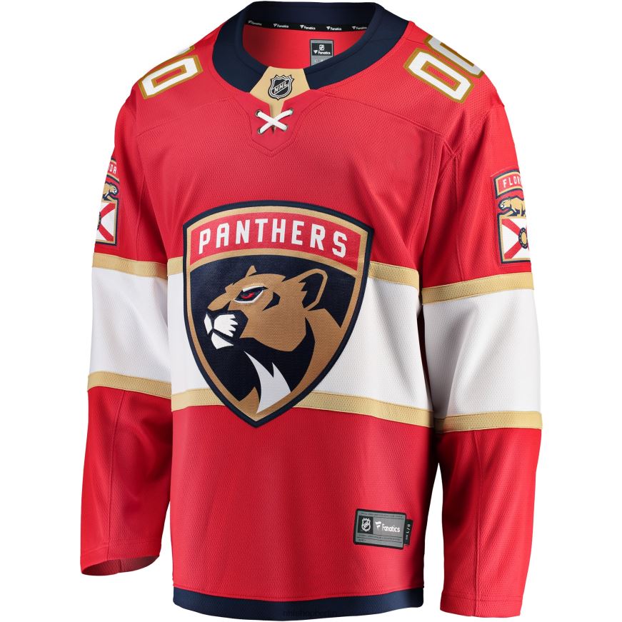 Männer NHL Florida Panthers Fanatics-gebrandetes rotes Home Breakaway-Trikot nach Maß Kleidung BF680T814