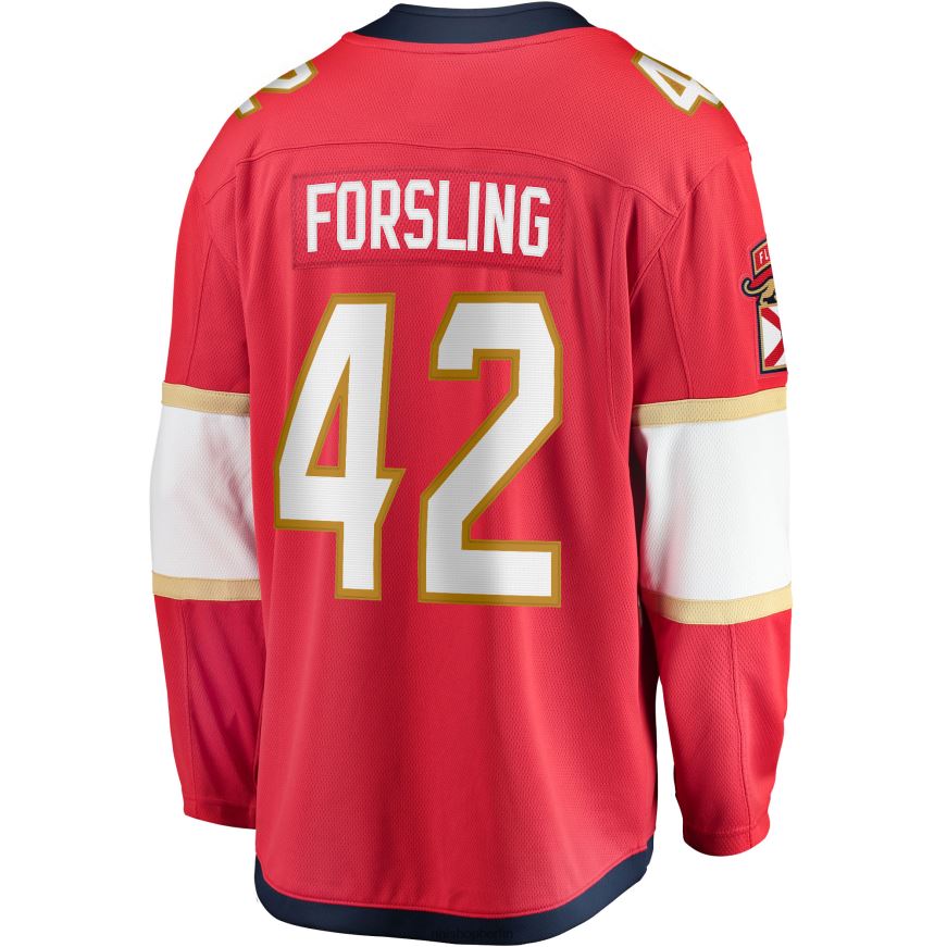 Männer NHL Florida Panthers Gustav Forsling Fanatics-gebrandetes rotes Home-Breakaway-Spielertrikot Kleidung BF680T1745