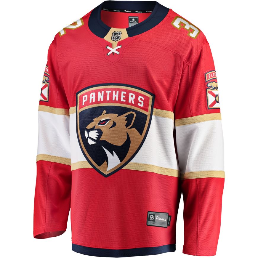 Männer NHL Florida Panthers Lucas Carlsson Fanatics-gebrandetes rotes Heim-Ausreißer-Spielertrikot Kleidung BF680T2357