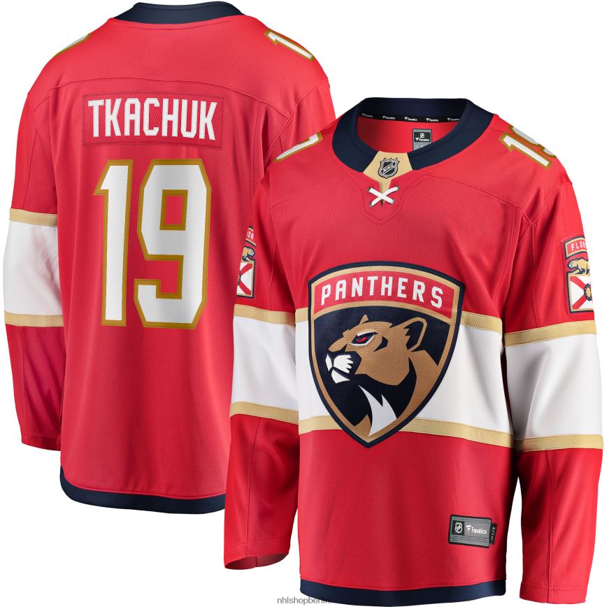 Männer NHL Florida Panthers Matthew Tkachuk Fanatics-gebrandetes rotes Home-Breakaway-Spielertrikot Kleidung BF680T532