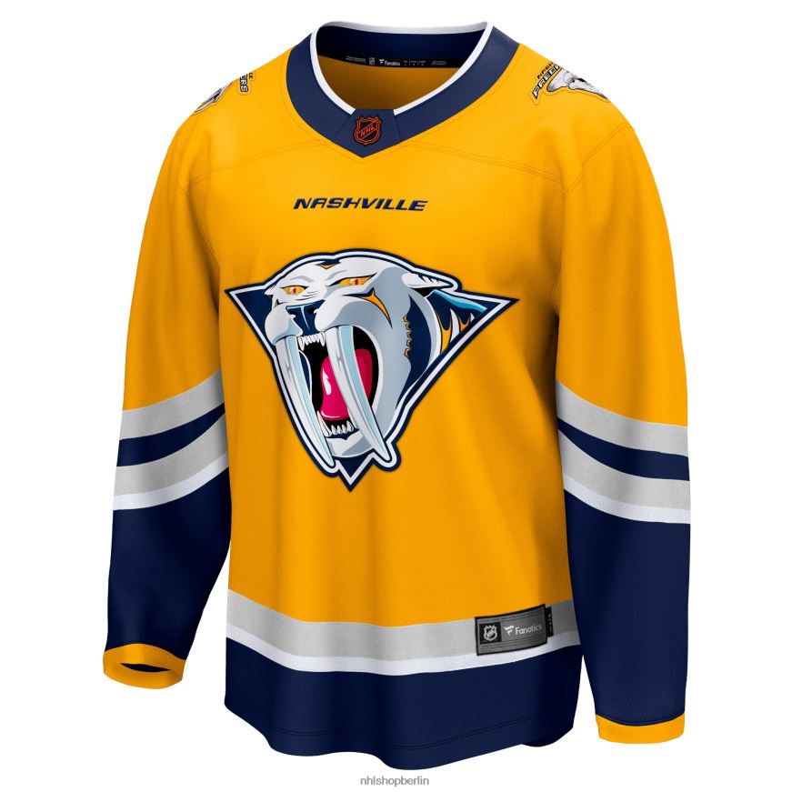 Männer NHL Gelbes Special Edition 20 Breakaway Blanko-Trikot der Nashville Predators mit Fanatics-Logo Kleidung BF680T1192