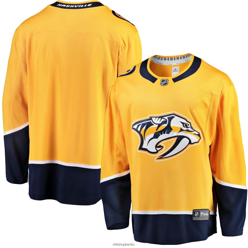 Männer NHL Goldenes Breakaway-Heimtrikot der Nashville Predators mit Fanatics-Logo Kleidung BF680T624