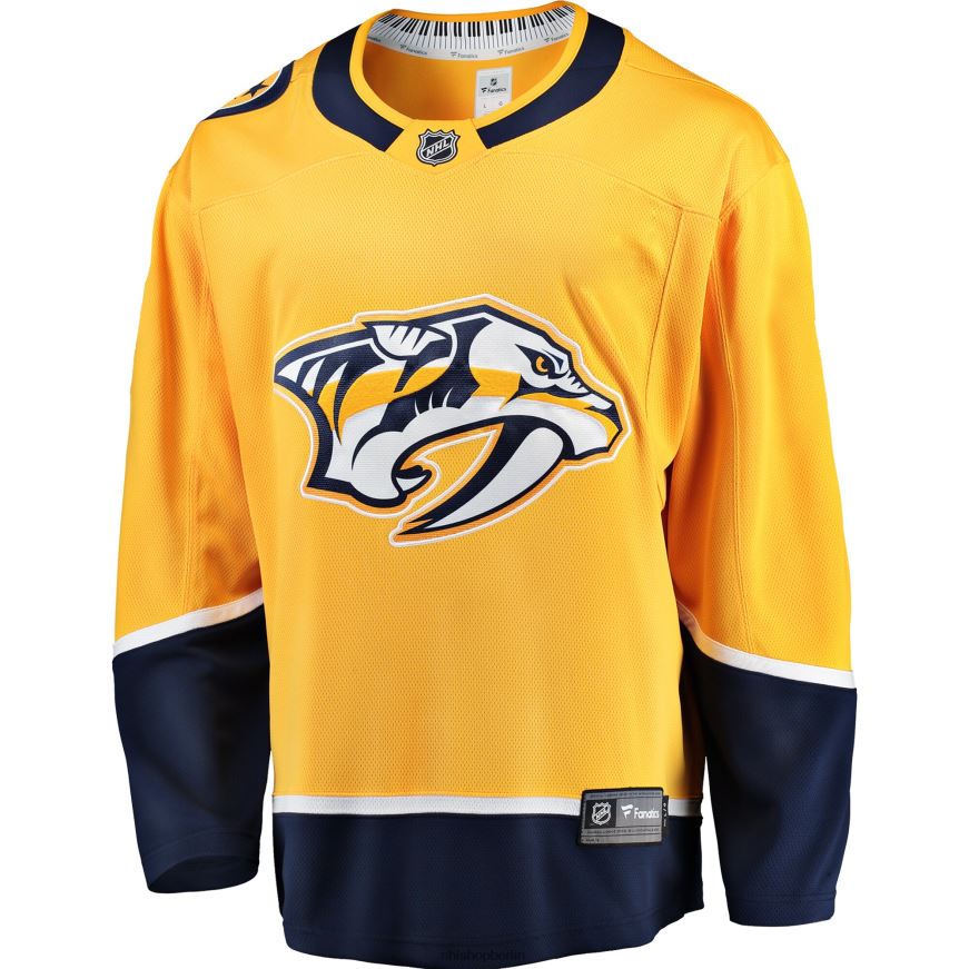 Männer NHL Goldenes Breakaway-Heimtrikot der Nashville Predators mit Fanatics-Logo Kleidung BF680T624