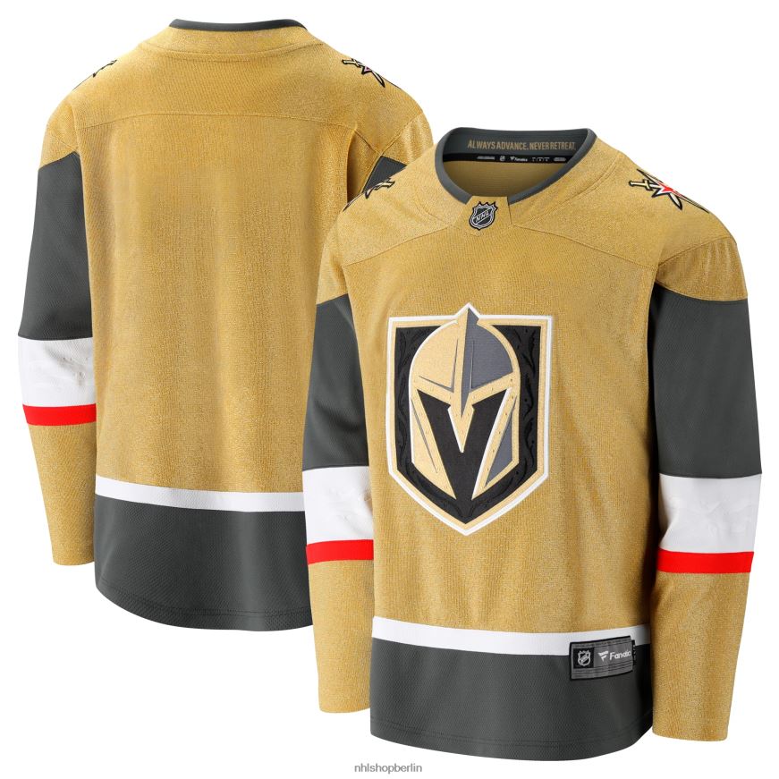 Männer NHL Goldenes Breakaway-Heimtrikot der Vegas Golden Knights mit Fanatics-Logo Kleidung BF680T370