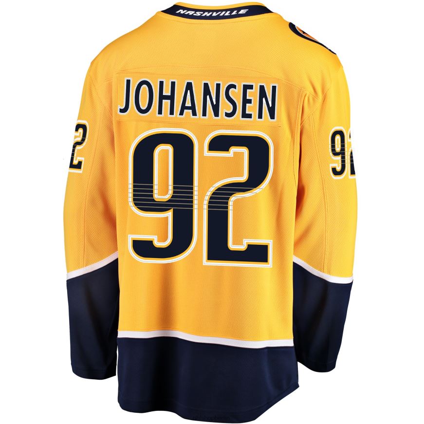 Männer NHL Goldenes Breakaway-Spielertrikot der Nashville Predators mit Ryan Johansen-Fanatiker-Logo Kleidung BF680T1741