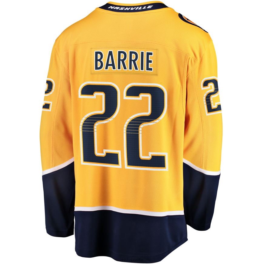 Männer NHL Goldenes Heim-Breakaway-Trikot der Nashville Predators mit Tyson-Barrie-Fanatiker-Logo Kleidung BF680T2003