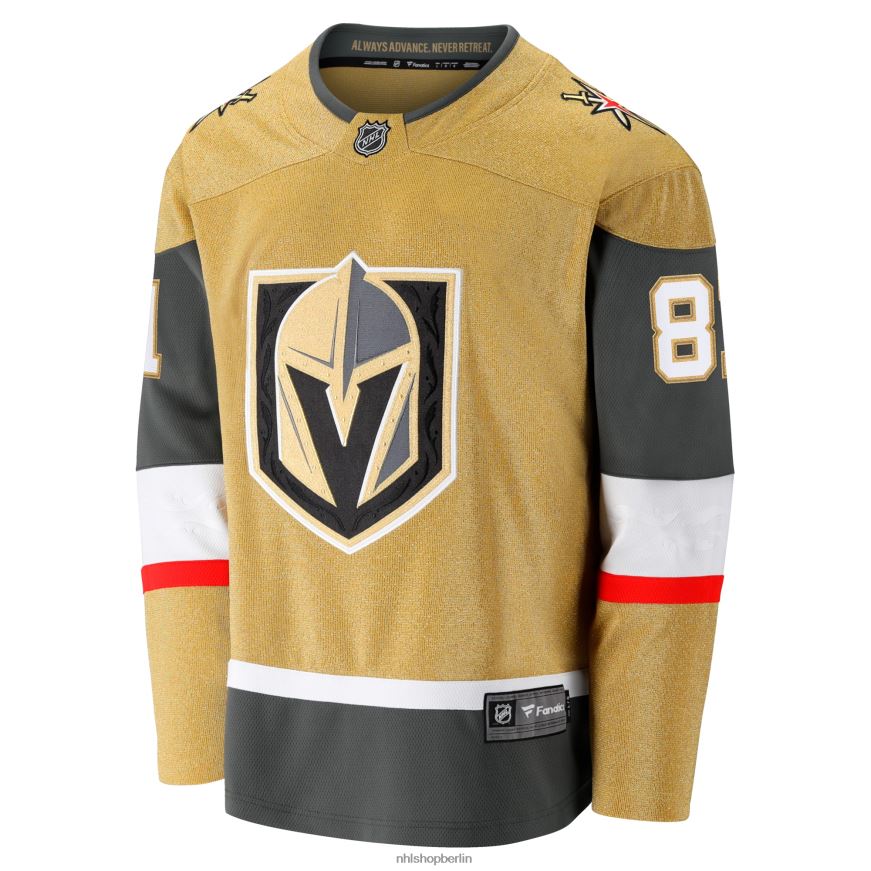 Männer NHL Goldenes Heim-Breakaway-Trikot der Vegas Golden Knights mit Jonathan Marchessault Fanatics-Logo Kleidung BF680T1231