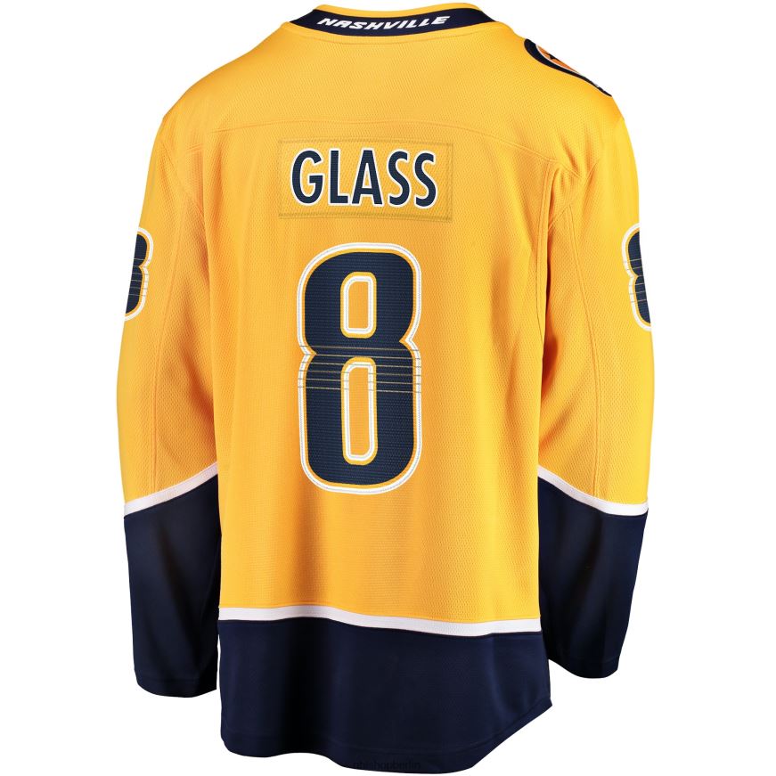 Männer NHL Goldenes Home-Breakaway-Spielertrikot der Nashville Predators mit Fanatics-Logo der Cody Glass Kleidung BF680T1501