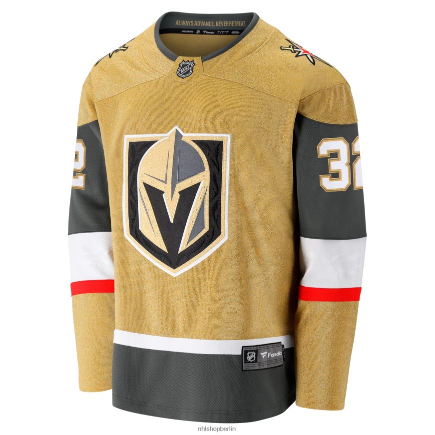 Männer NHL Goldenes Home-Breakaway-Trikot der Vegas Golden Knights mit Jonathan Quick Fanatics-Logo Kleidung BF680T1436