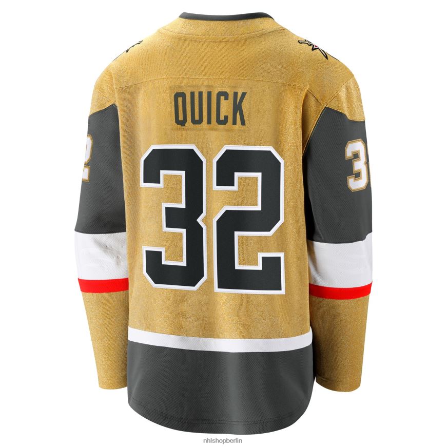 Männer NHL Goldenes Home-Breakaway-Trikot der Vegas Golden Knights mit Jonathan Quick Fanatics-Logo Kleidung BF680T1436