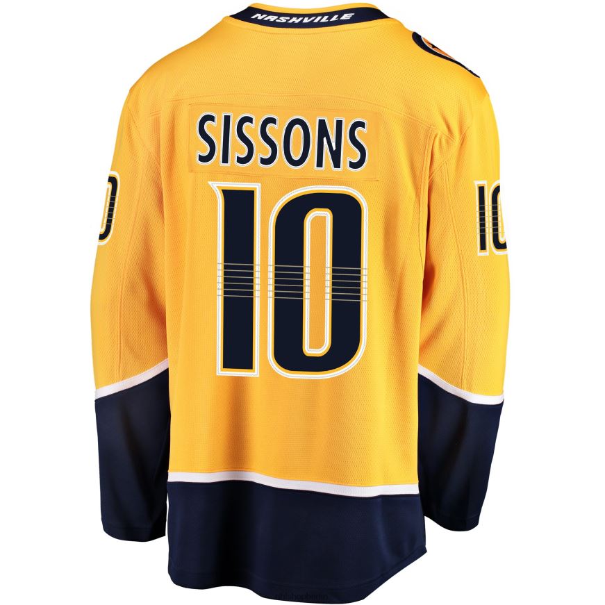 Männer NHL Goldfarbenes Breakaway-Spielertrikot der Nashville Predators Colton Sissons Fanatics Kleidung BF680T1581