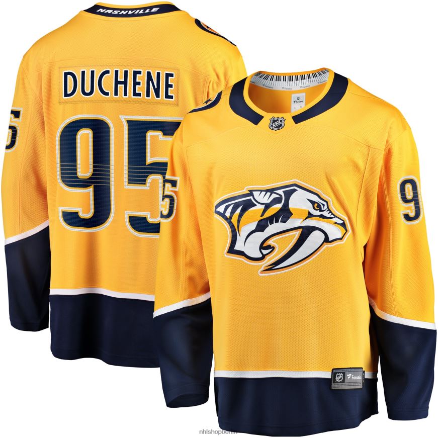 Männer NHL Goldfarbenes Breakaway-Spielertrikot der Nashville Predators Matt Duchene Fanatics mit Fanatics-Logo Kleidung BF680T2335