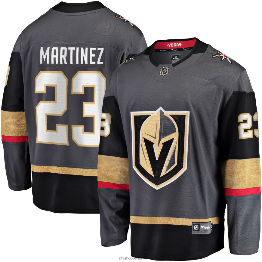 Männer NHL Graues Breakaway-Alec-Martinez-Fanatiker-Trikot der Vegas Golden Knights mit Branding für alternative Spieler Kleidung BF680T1347