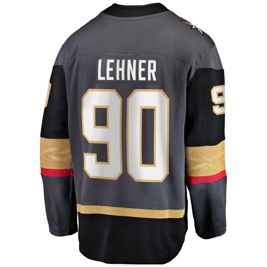 Männer NHL Graues Breakaway-Alternative-Spieler-Trikot der Vegas Golden Knights mit Robin Lehner Fanatics-Logo Kleidung BF680T2230