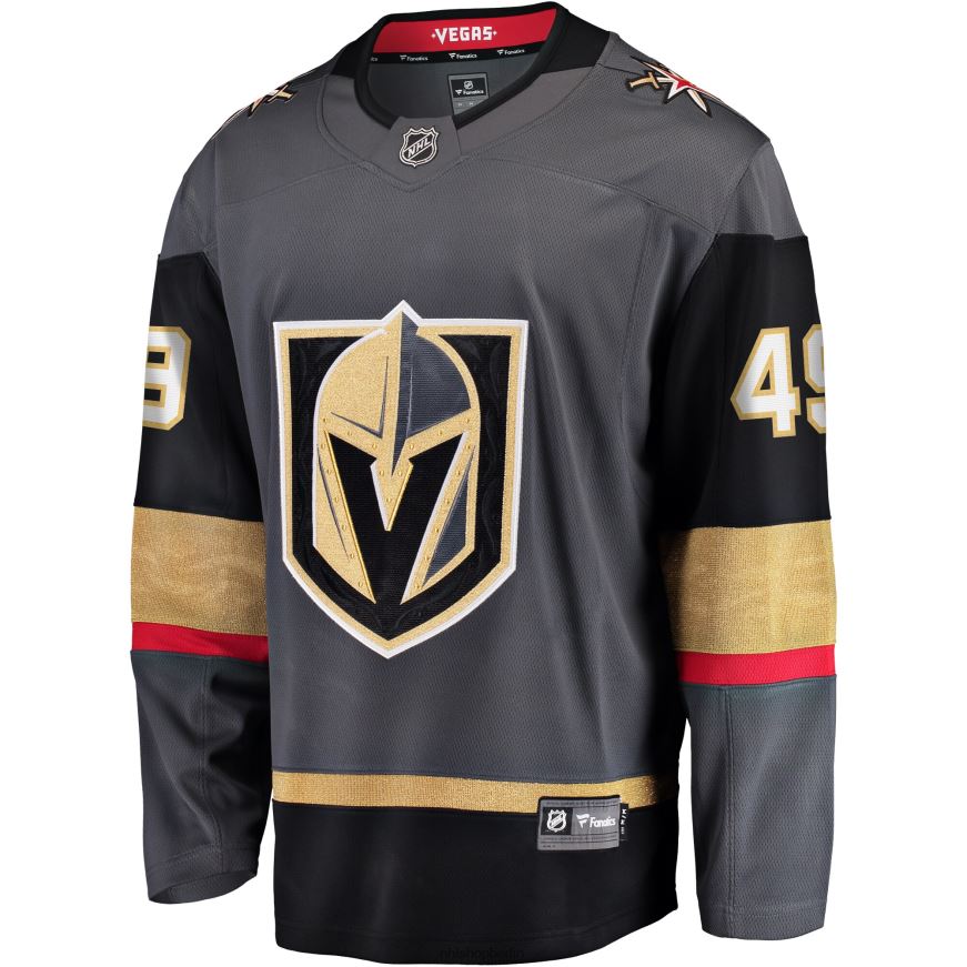 Männer NHL Graues Breakaway-Heimtrikot der Vegas Golden Knights mit Fanatics-Logo von Ivan Barbashev Kleidung BF680T2034