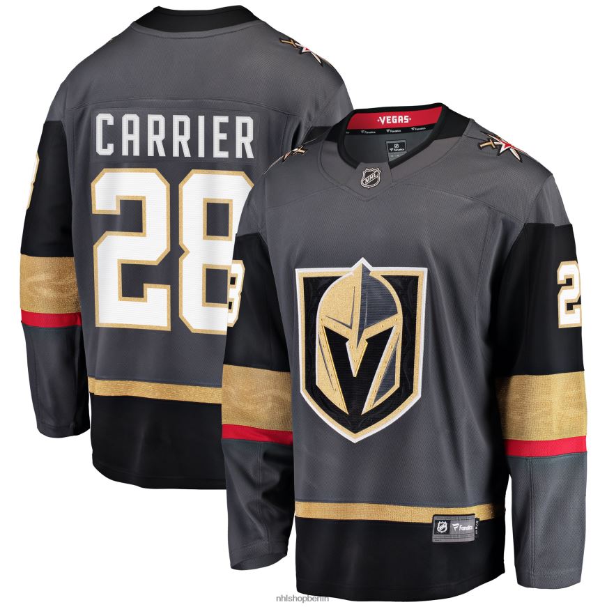 Männer NHL Graues alternatives Breakaway-Spielertrikot der Vegas Golden Knights William Carrier Kleidung BF680T1080