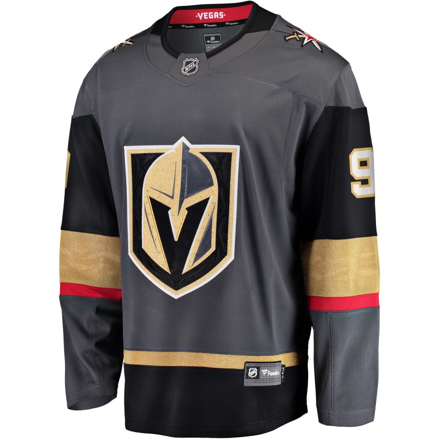 Männer NHL Graues alternatives Breakaway-Spielertrikot der Vegas Golden Knights mit Fanatics-Logo von Jack Eichel Kleidung BF680T414