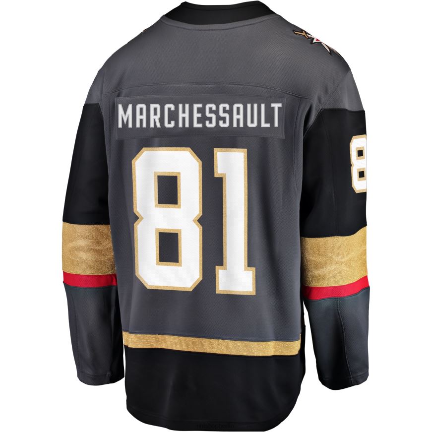 Männer NHL Graues alternatives Breakaway-Spielertrikot der Vegas Golden Knights mit Jonathan Marchessault Fanatics-Logo Kleidung BF680T981