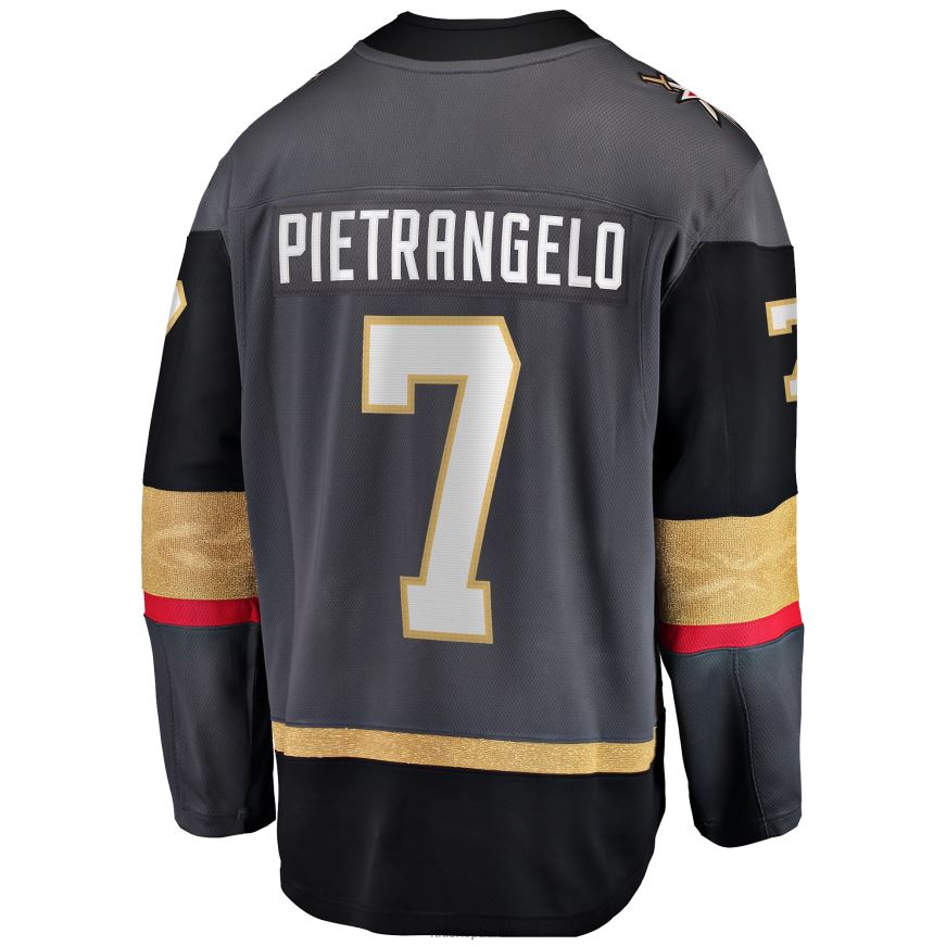 Männer NHL Graues alternatives Premier-Breakaway-Spielertrikot der Vegas Golden Knights mit Fanatics-Logo von Alex Pietrangelo Kleidung BF680T617