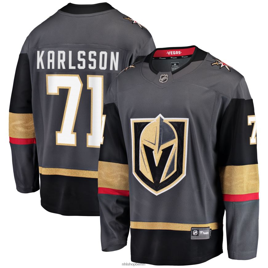 Männer NHL Graues alternatives Premier-Breakaway-Spielertrikot der Vegas Golden Knights mit Fanatics-Logo von William Karlsson Kleidung BF680T285