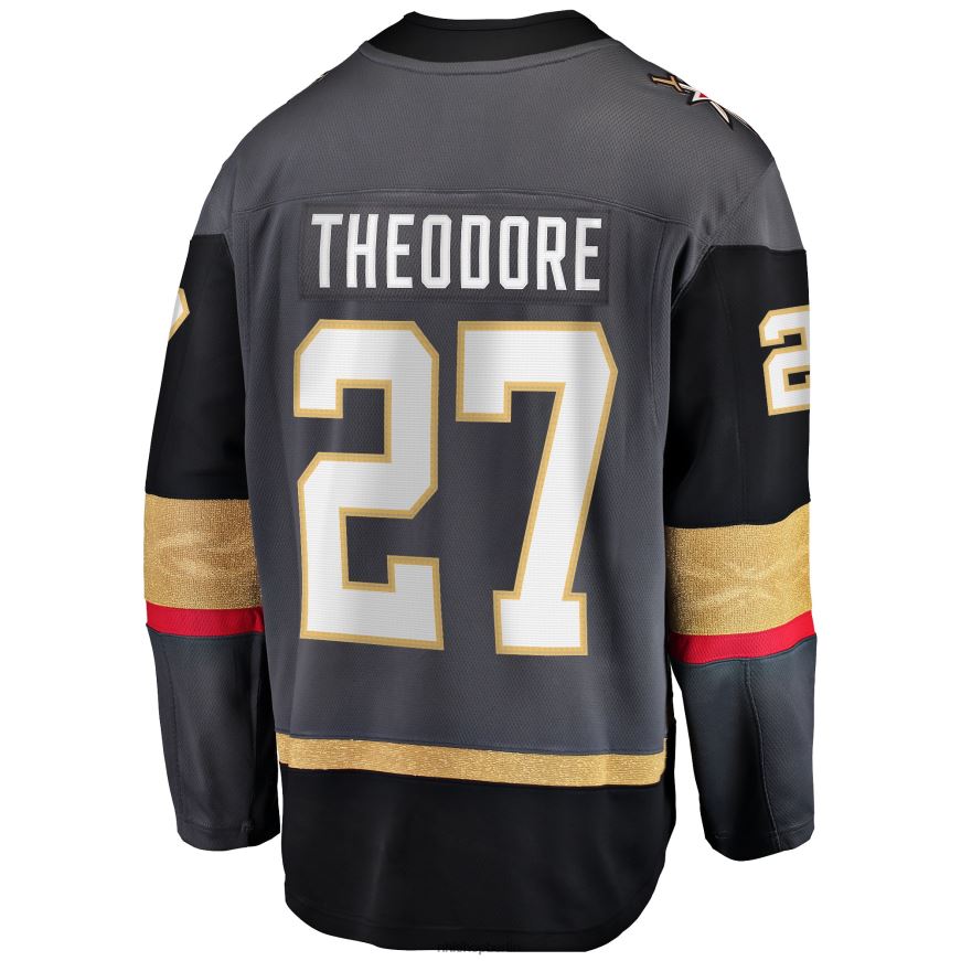 Männer NHL Graues alternatives Premier-Breakaway-Spielertrikot der Vegas Golden Knights mit Shea Theodore Fanatics-Logo Kleidung BF680T898