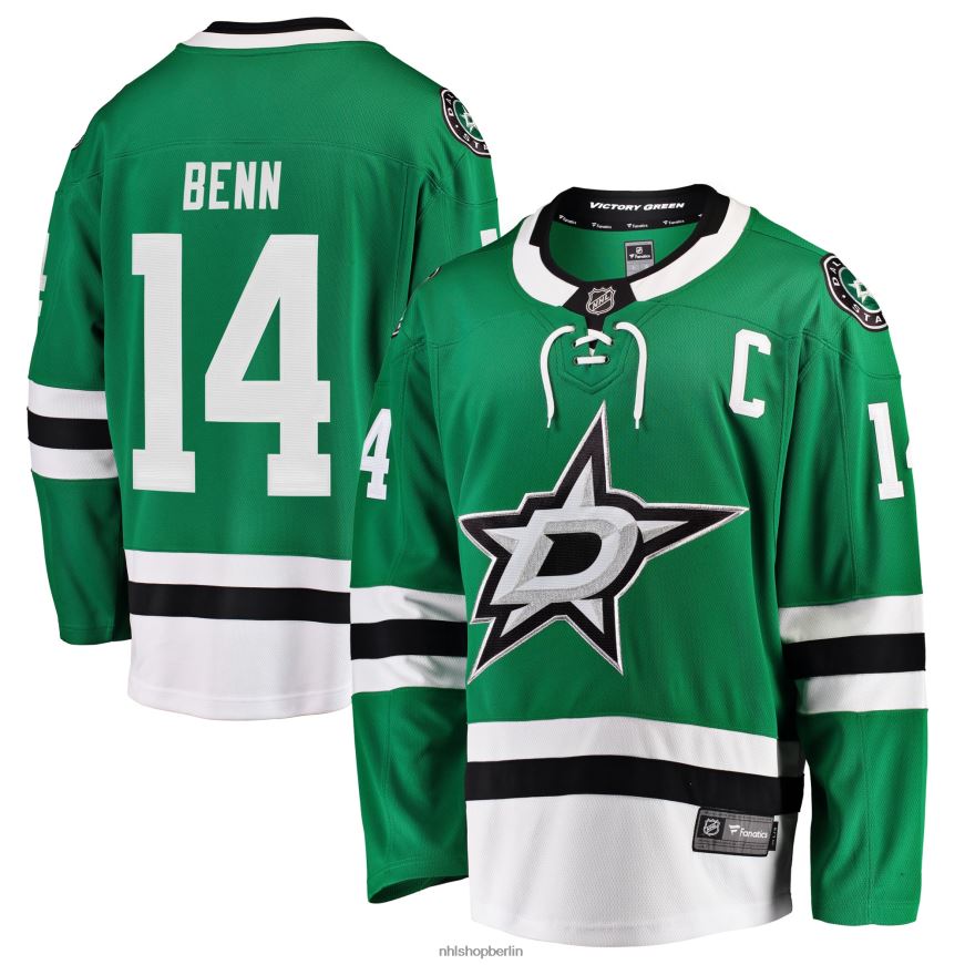 Männer NHL Grünes Breakaway-Spielertrikot mit Fanatics-Logo von Dallas Stars und Jamie Benn Kleidung BF680T78