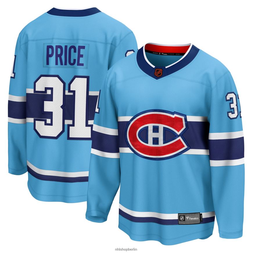 Männer NHL Hellblaues Special Edition 20 Breakaway-Spielertrikot der Montreal Canadiens Carey Price mit Fanatics-Logo Kleidung BF680T560