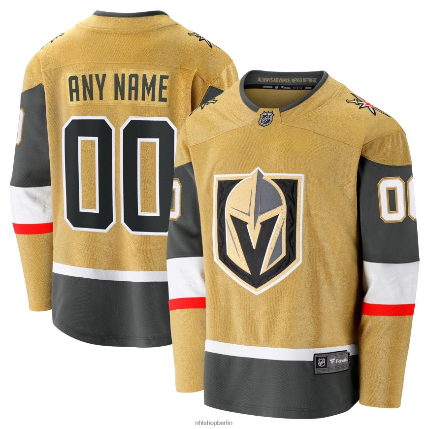 Männer NHL Individuelles Home-Breakaway-Trikot der Vegas Golden Knights mit Fanatics-Logo Kleidung BF680T1790