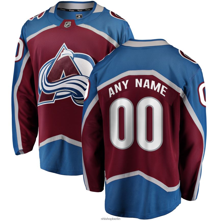 Männer NHL Kastanienbraunes Home-Breakaway-Trikot der Colorado Avalanche Fanatics nach Maß Kleidung BF680T106