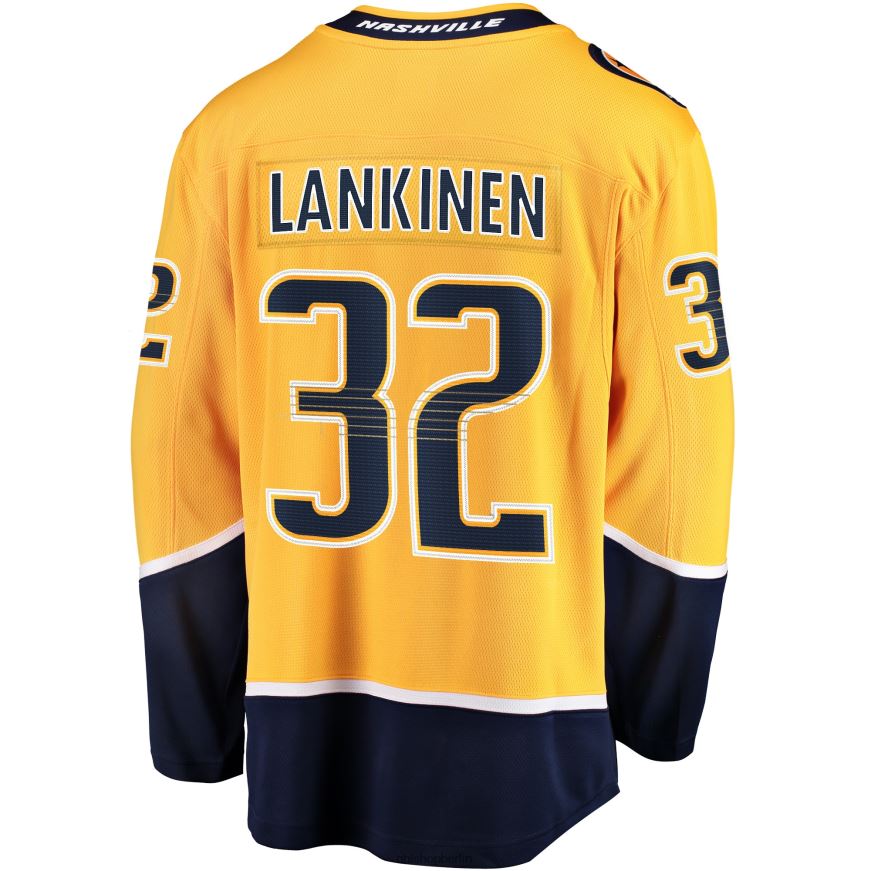 Männer NHL Kevin Lankinens Fanatics-Heimtrikot der Nashville Predators in Gold Kleidung BF680T1866