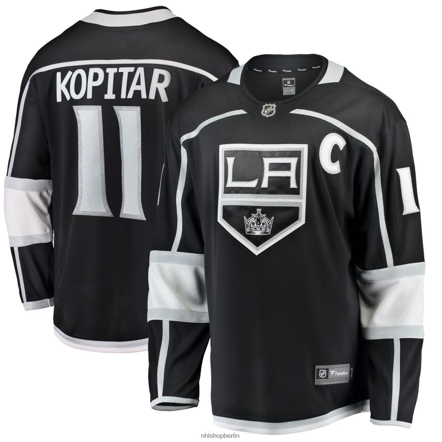 Männer NHL Los Angeles Kings Anze Kopitar Fanatics-gebrandetes schwarzes Breakaway-Spielertrikot Kleidung BF680T957