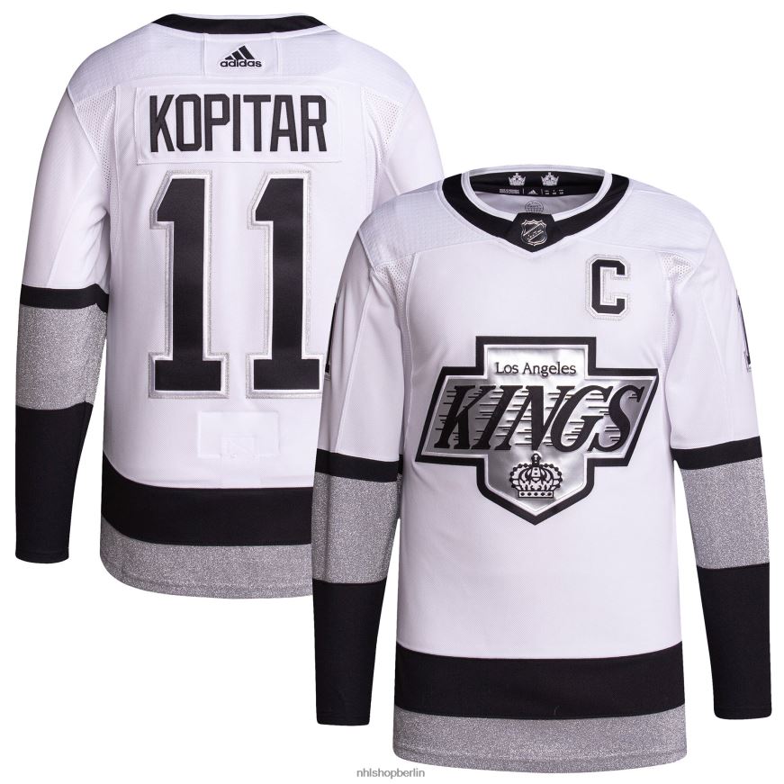 Männer NHL Los Angeles Kings Anze Kopitar adidas Weiß 2021/22 Alternative Primegreen authentisches Profispieler-Trikot Kleidung BF680T257