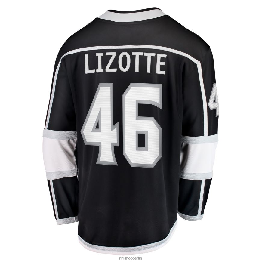 Männer NHL Los Angeles Kings Blake Lizotte Fanatics-Heimtrikot mit Fanatics-Logo in Schwarz Kleidung BF680T1489