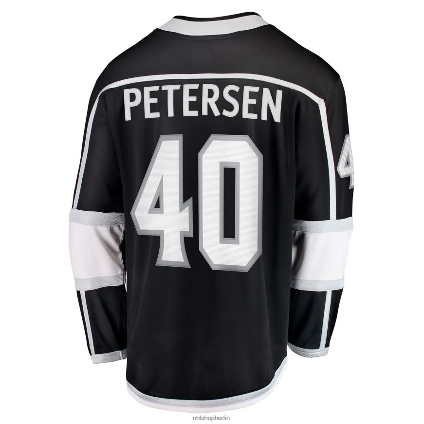 Männer NHL Los Angeles Kings Cal Petersen Fanatics-gebrandetes schwarzes Home-Breakaway-Spielertrikot Kleidung BF680T1671