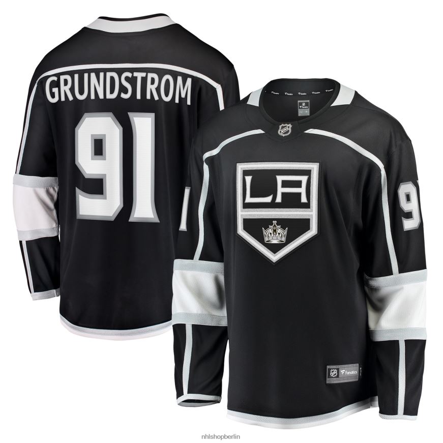 Männer NHL Los Angeles Kings Carl Grundstrom Fanatics-gebrandetes schwarzes Home-Breakaway-Spielertrikot Kleidung BF680T1942